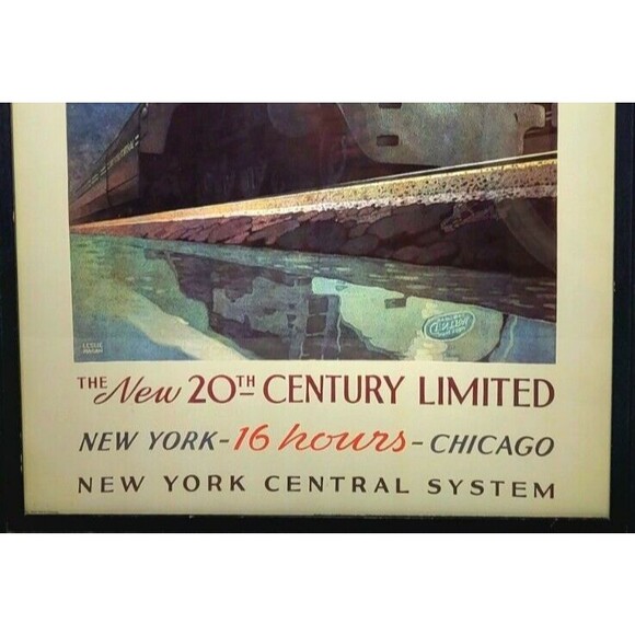 Vintage Lithograph New York-16 Hours-Chicago New York Central System Framed - Picture 4 of 12